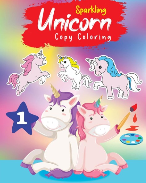 Sparkling Unicorn Copy Coloring